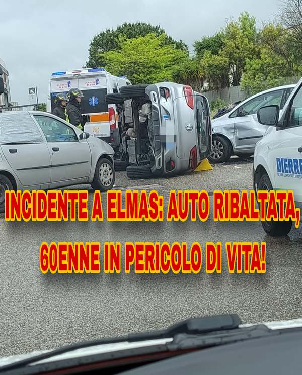 ELMAS, BRUTTO INCIDENTE STRADALE: 60ENNE GRAVISSIMO
