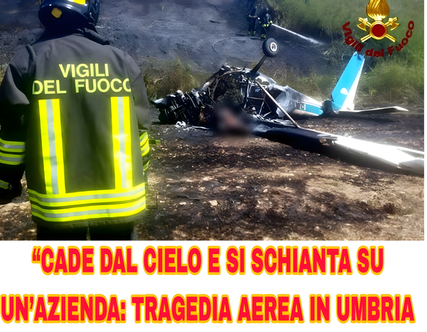 Schianto mortale nei cieli umbri: velivolo precipita su un capannone, un morto!