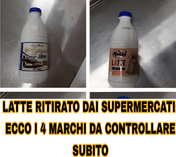 Allarme latte: ritirati 4 marchi dai supermercati, rischio corpi estranei